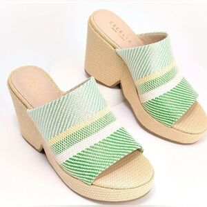 Cecelia New York Platform Sandals - Frost Green Multi Sz 8